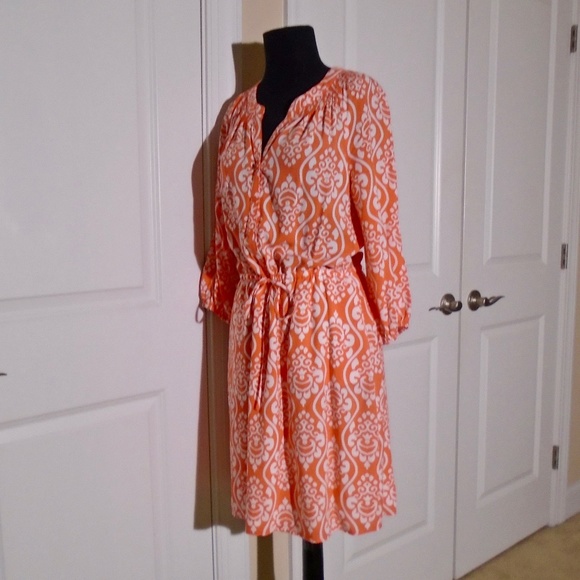 CROWN & IVY Drawstring Waist 3/4 Sleeve Tunic Dress/Cover-Up - Picture 3 of 8